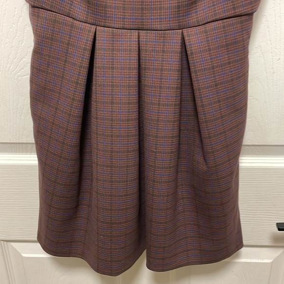 Sunday Best | Aritzia | Tasha | Reddish Brown/Blue Plaid | Mini Dress | Size 2 - Picture 4 of 16